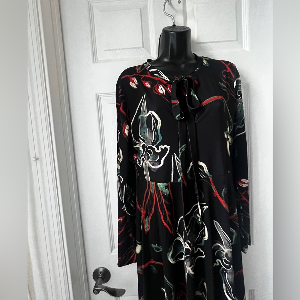 Zara Keyhole Midi Floral Dress size L - Picture 4 of 16